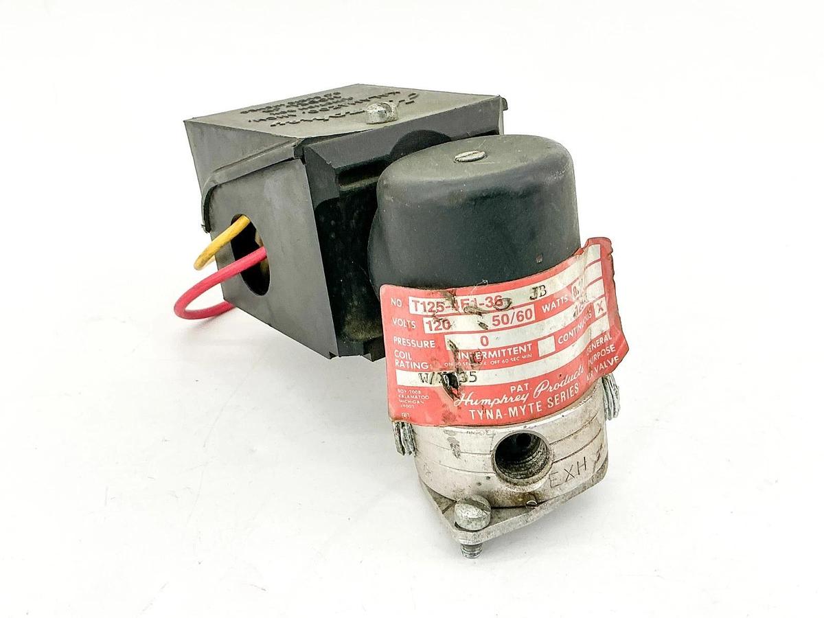 Used Humphrey T125-4E1-36 JB Solenoid Valve 120V 50/60Hz 8.2W