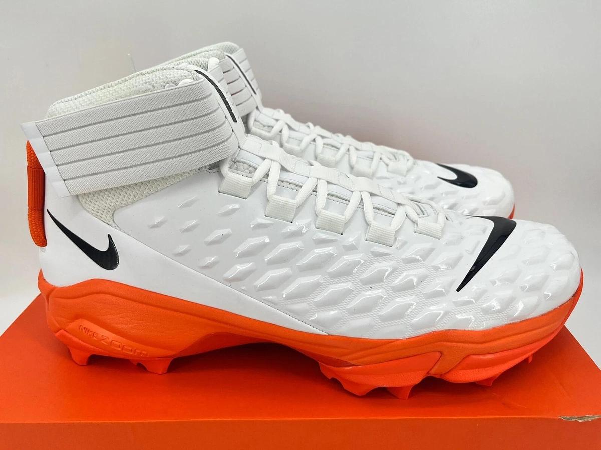 Nike Force Savage Pro 2 Shark P White/Orange Size 16 Football Cleats