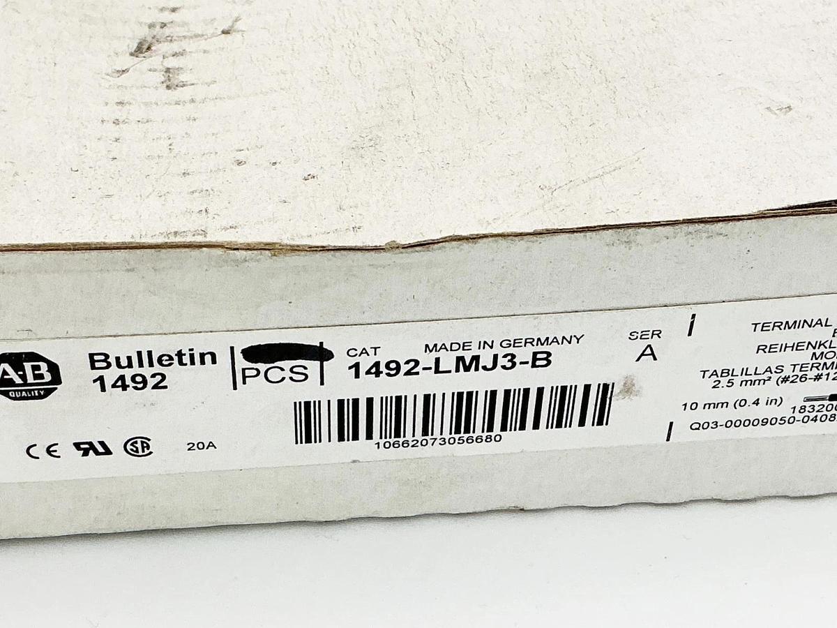 New Lot of 48 Allen Bradley 1492-LMJ3-B Terminal Blocks 1P 500V Blue Ser.A