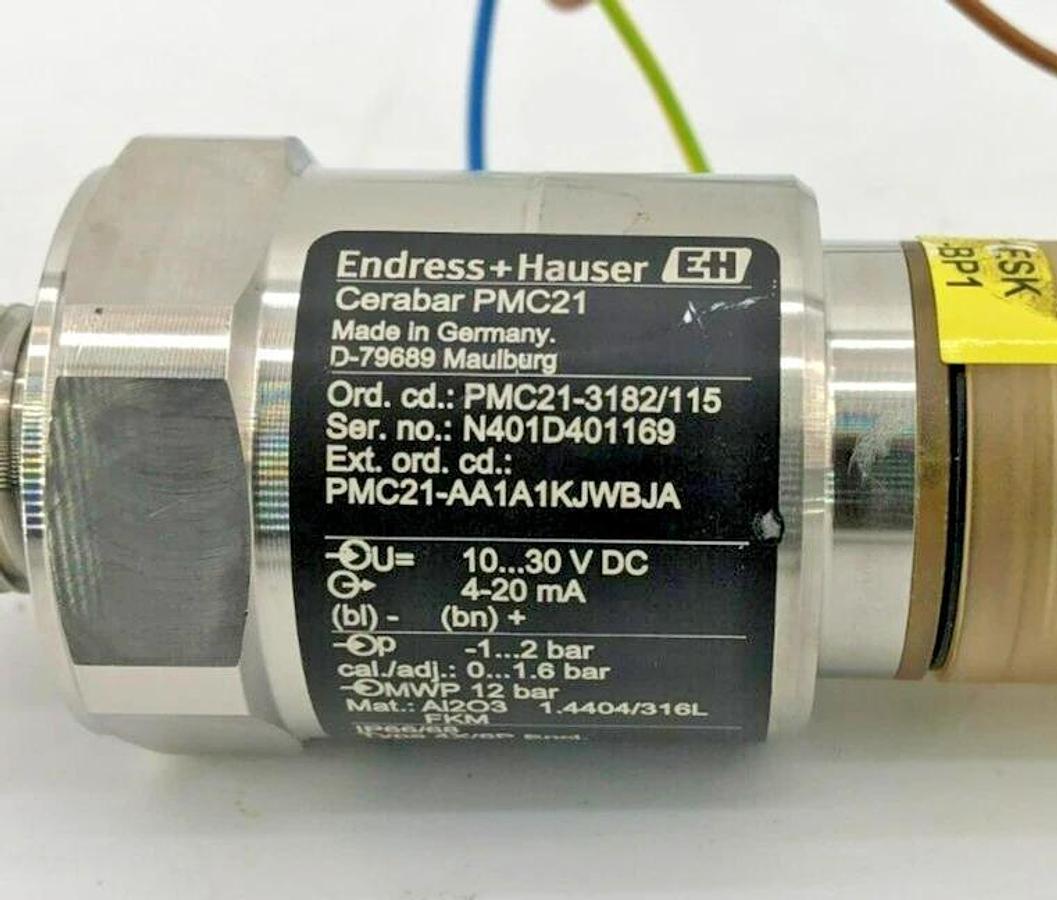 Used Endress+Hauser Cerabar PMC21-3182/115 Pressure Transducer PMC21-AA1A1KJWBJA