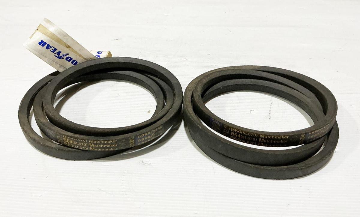 New Lot of 2 Goodyear B64 HY-T Belt 0.66" Width 1 Rib - No Box