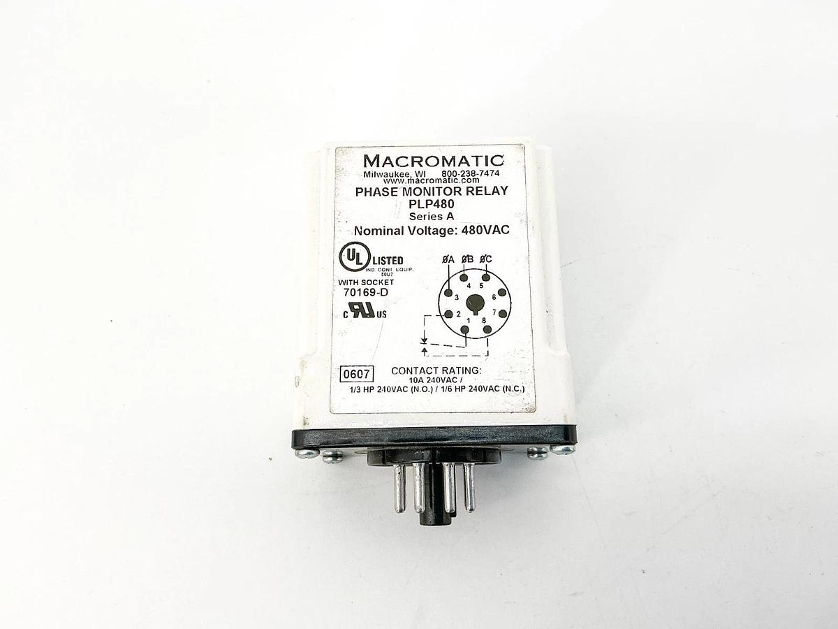 New Macromatic PLP480 Phase Monitor Relay 480V 8Pin - No Box