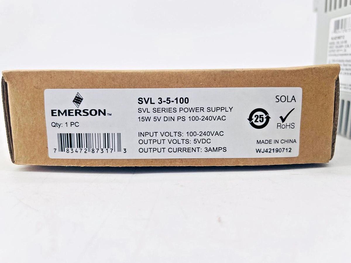 New Emerson Sola SVL 3-5-100 Power Supply 15W 5V 100-240V