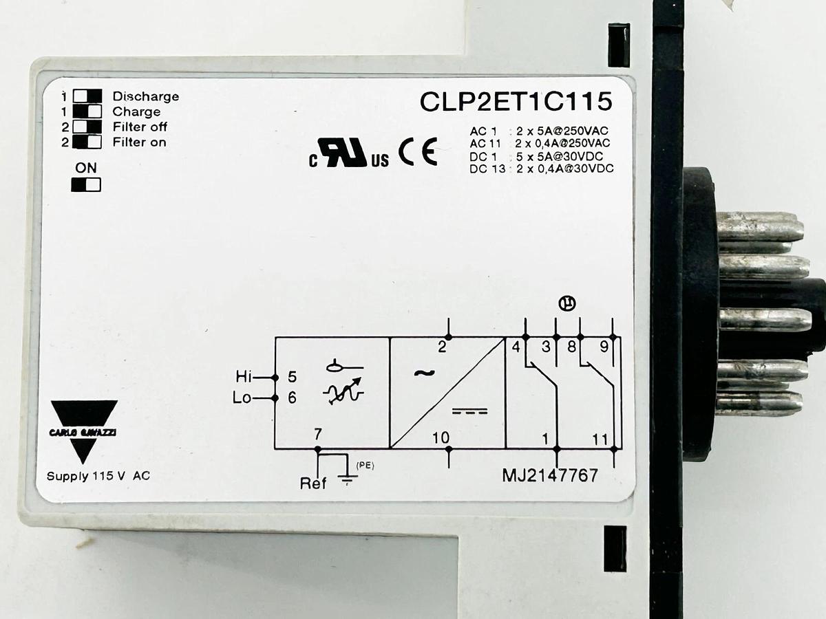 New Carlo Gavazzi CLP2ET1C115 Conductive Level Sensor 115Vac 50/60Hz 2P 11Pin