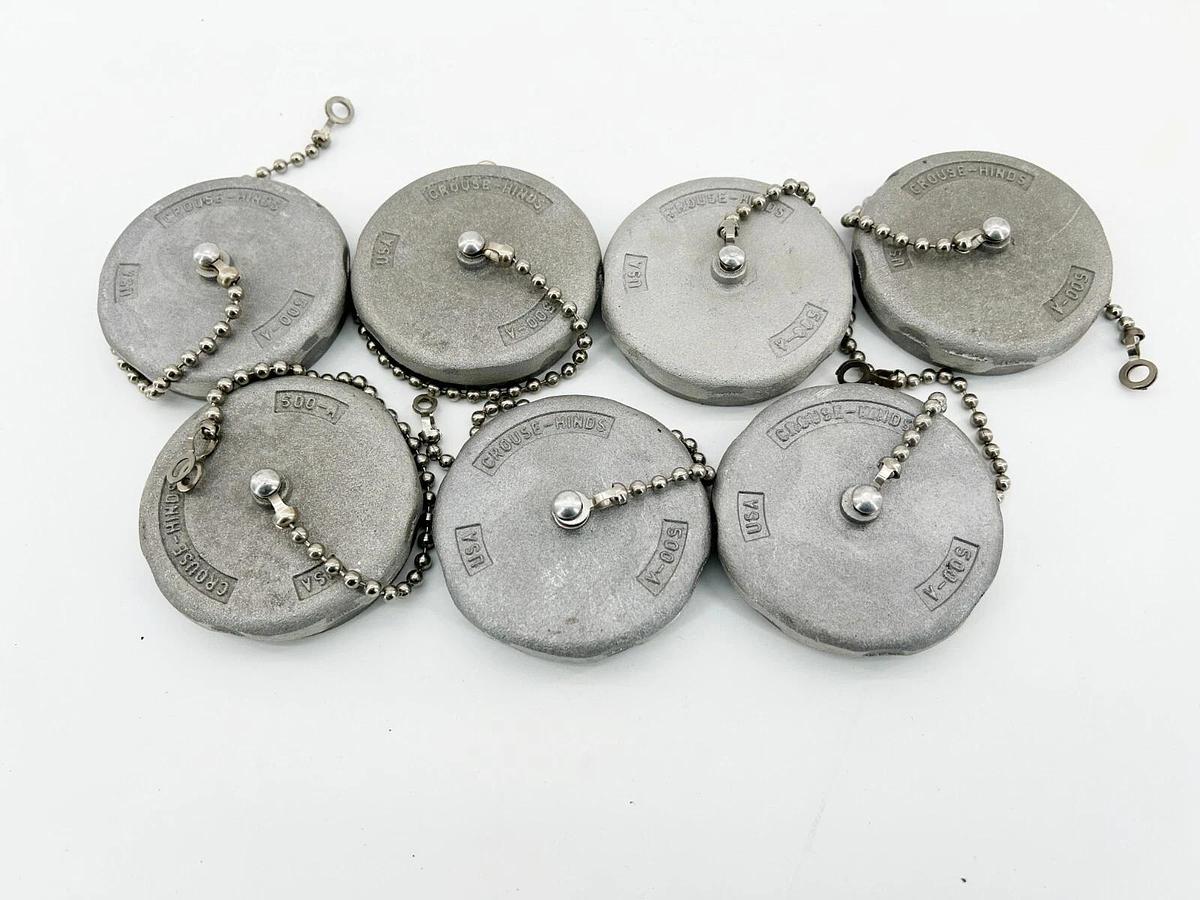 New Lot of 7 Crouse Hinds 500-A Electrical Conduit Cap Cover