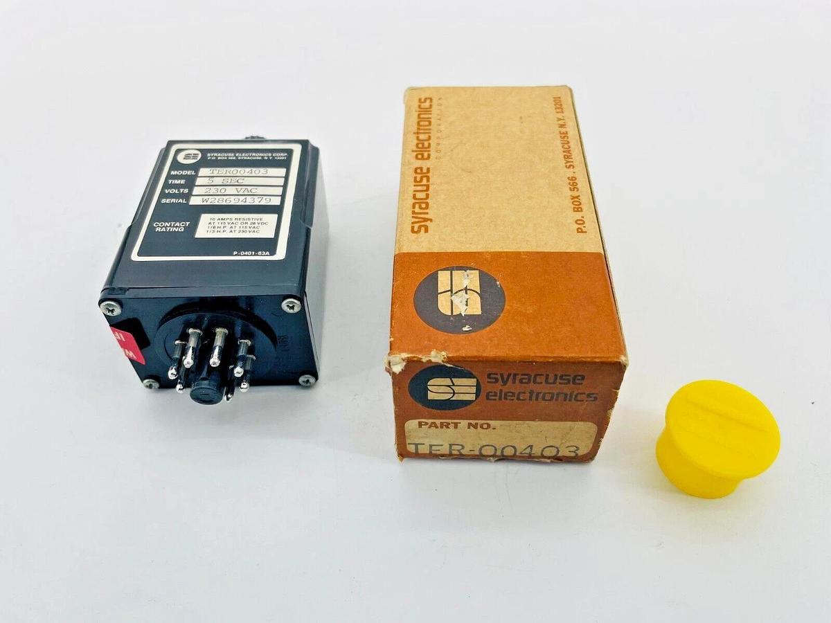 New Syracuse Electronics TER-00403 Time Relay 5 Sec 230VAC 8 Pin TER00403