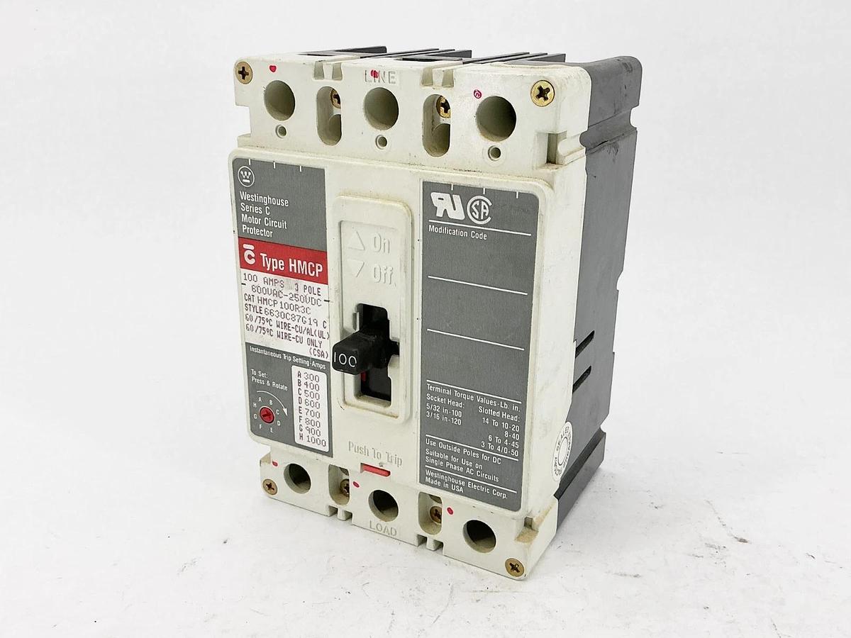 New Westinghouse HMCP100R3C Circuit Breaker 100A 3P 600VAC 250VDC - No Box
