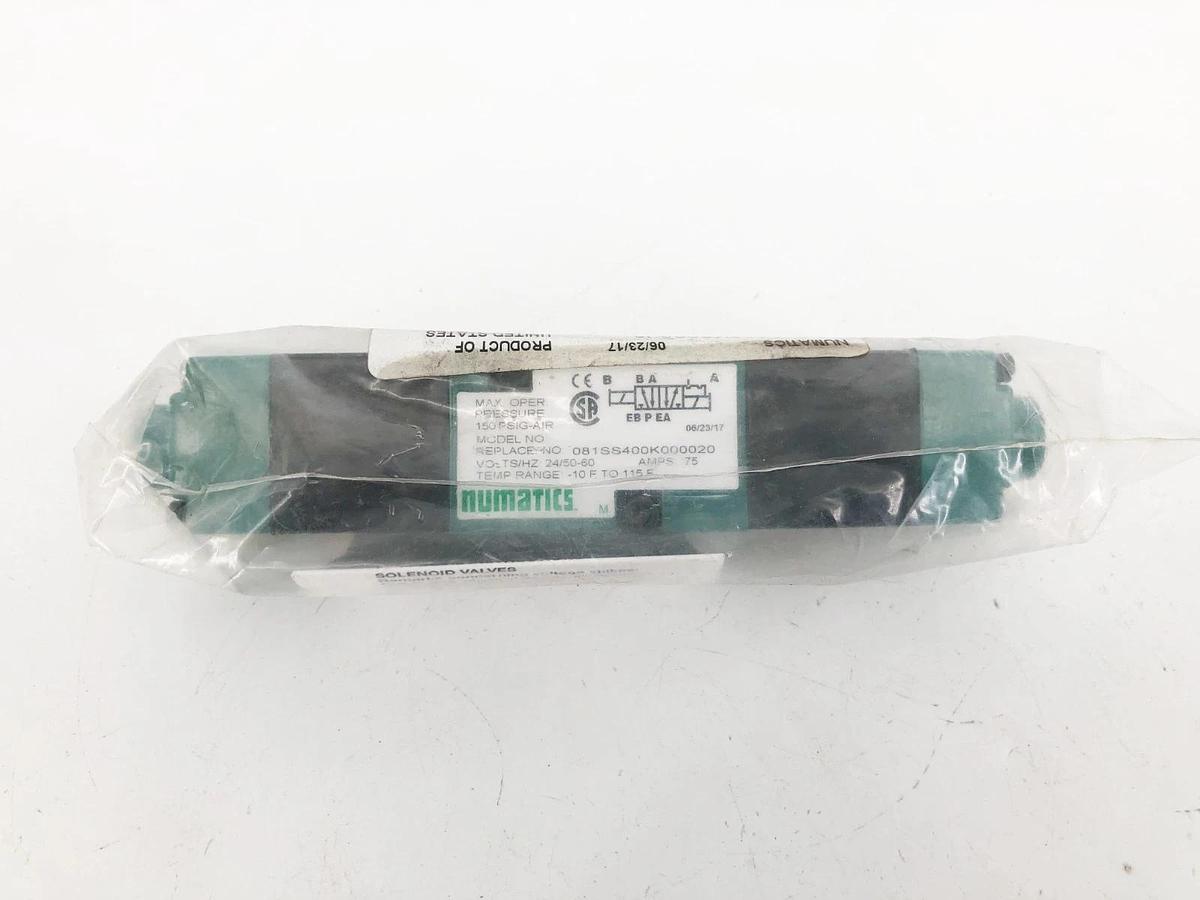 New Numatics 081SS400K000020 Solenoid Valve 1/8" NPTF 24VAC MK8 Series