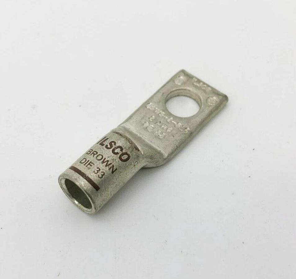 Lot of 6 New Ilsco CSWS-2-516 Compression Lugs 2AWG Brown Die 33
