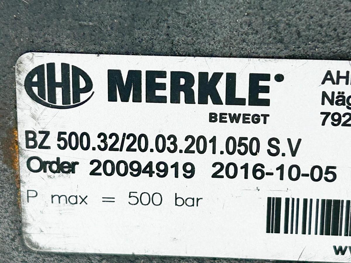 New Merkle BZ500.32/20.03.201.050S.V Hydraulic Cube Cylinder 500Bar 040886
