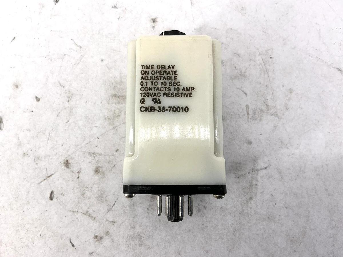 New Potter & Brumfield CKB-38-70010 Time Delay Relay 0.1-10sec 10A 120V - No Box