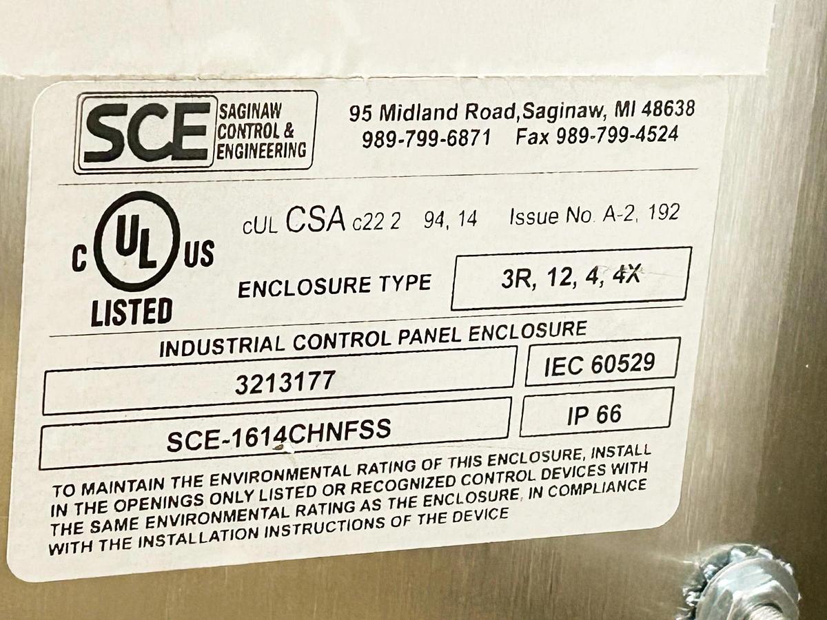 New Saginaw Controls SCE-1614CHNFSS Stainless Steel Wall Enclosure