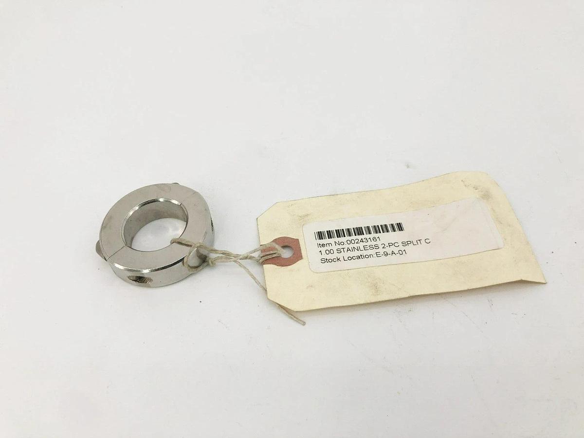 Lot of 2 New Climax 2C-100-S Two-Piece Split Clamp Collars Stainless Steel 1" ID