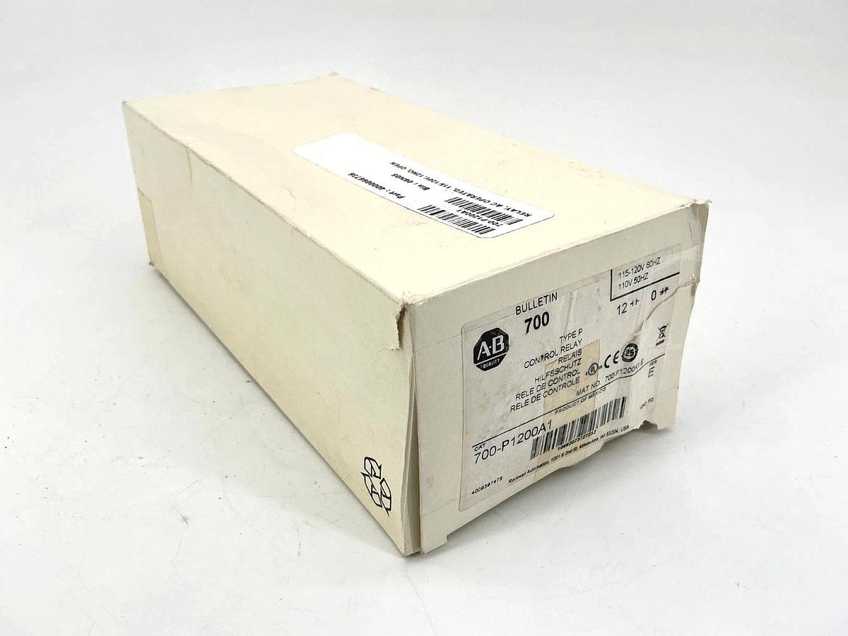 New Allen Bradley 700-P1200A1 Ser E Control Relay Type P 12NO 110/120VAC 50/60HZ