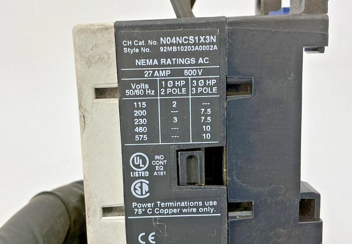 Used Eaton Cutler-Hammer N101CS1D3A Starter 3P 27A SS OVLD N04NCS1X3N N05NCXRD3A