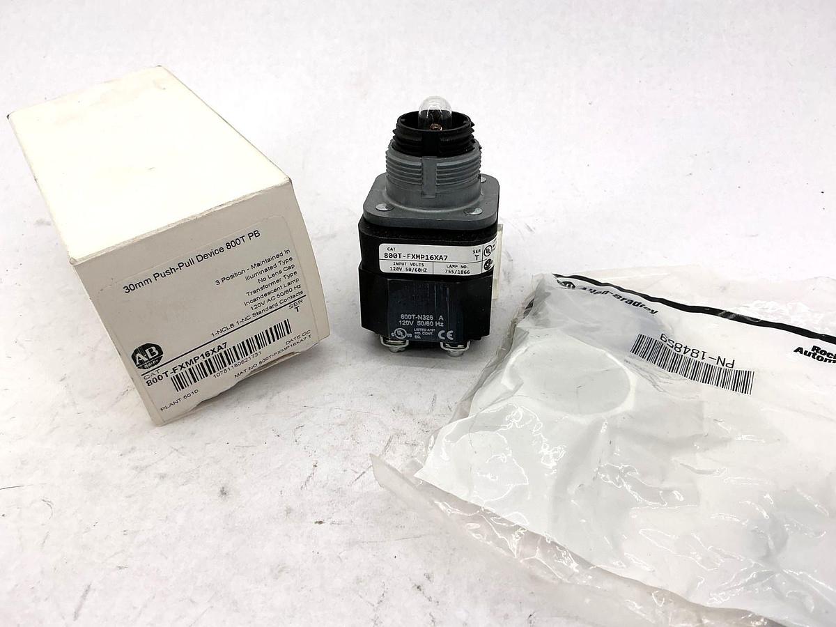 New Allen Bradley 800T-FXMP16XA7 Ser T 30mm Push-Pull 3P No Cap Lens