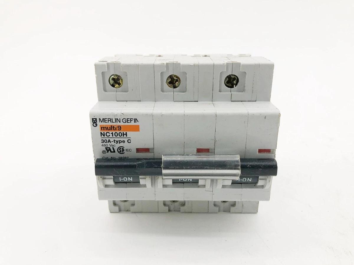 New Merlin Gerin NC100H Supplementary Protector 30A 3 Pole Type C - No Box