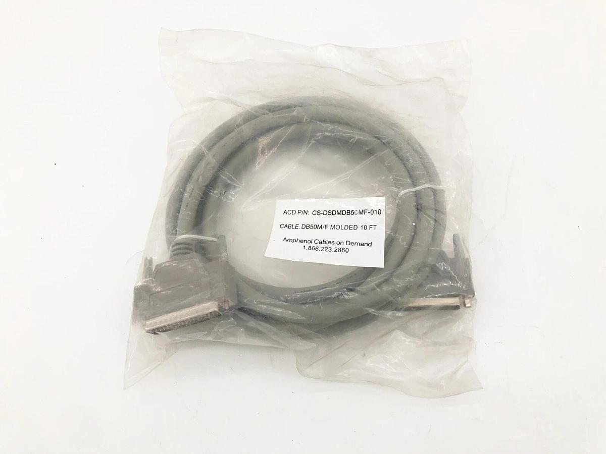 New Amphenol CS-DSDMDB50MF-010 D-Sub Cable Assembly DB50 Gray 10FT.