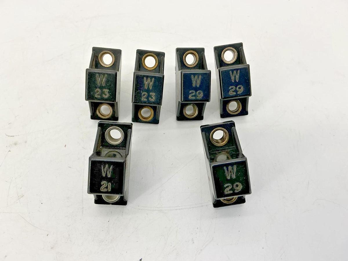 Used Assorted Lot of 6 Allen Bradley W21 W23 W29 Overload Relay Heater Element