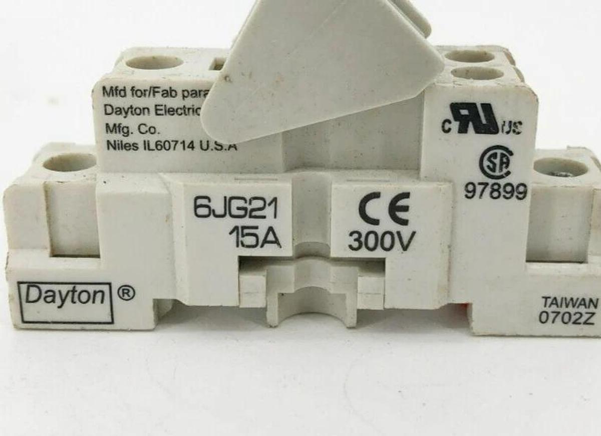 Used Lot of 10 Dayton 6JG21 Relay Bases 15A 30V
