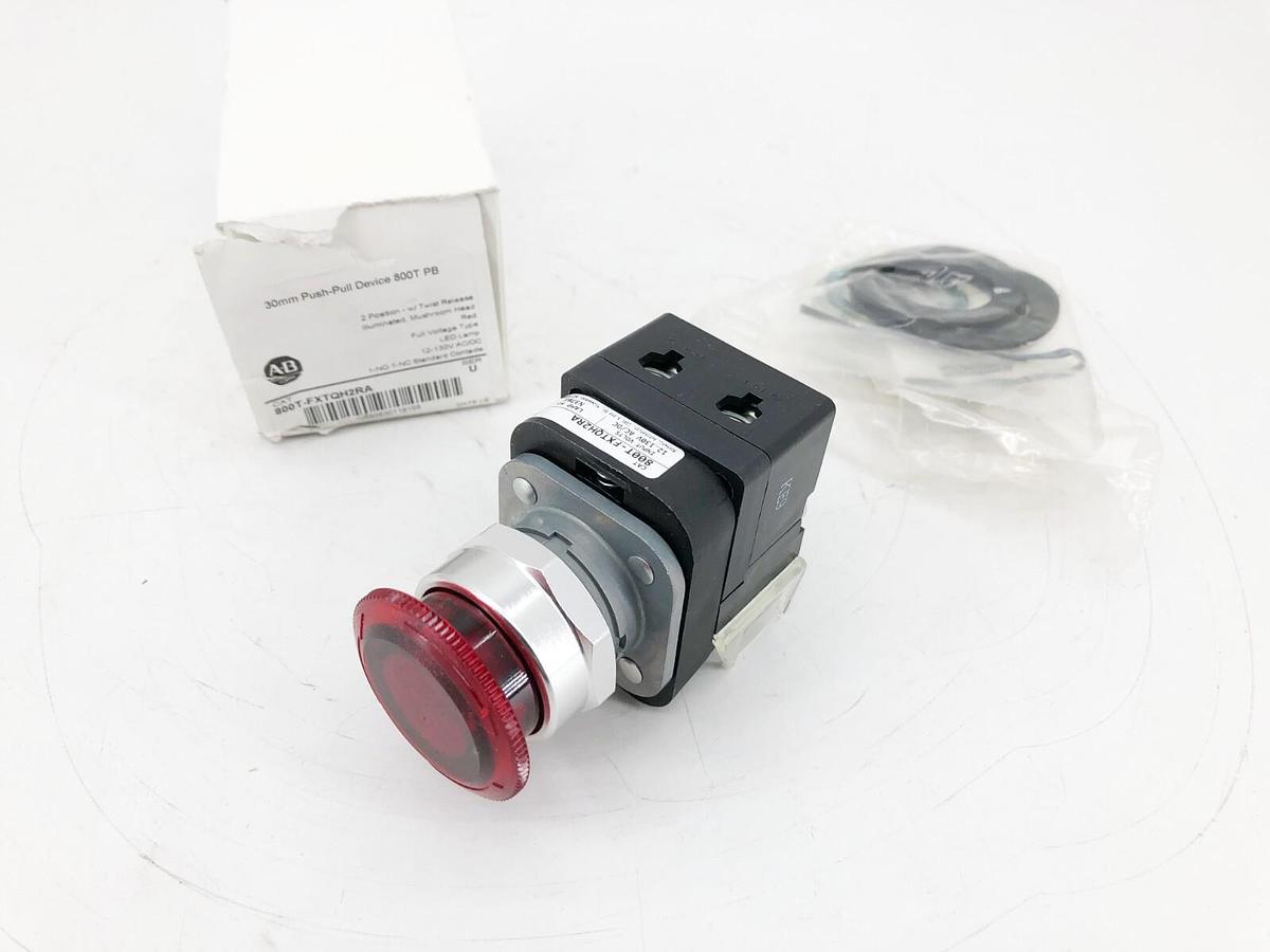 New Allen-Bradley 800T-FXTQH2RA Ser. U Red Push-Pull Device 12-130VAC/DC 30mm