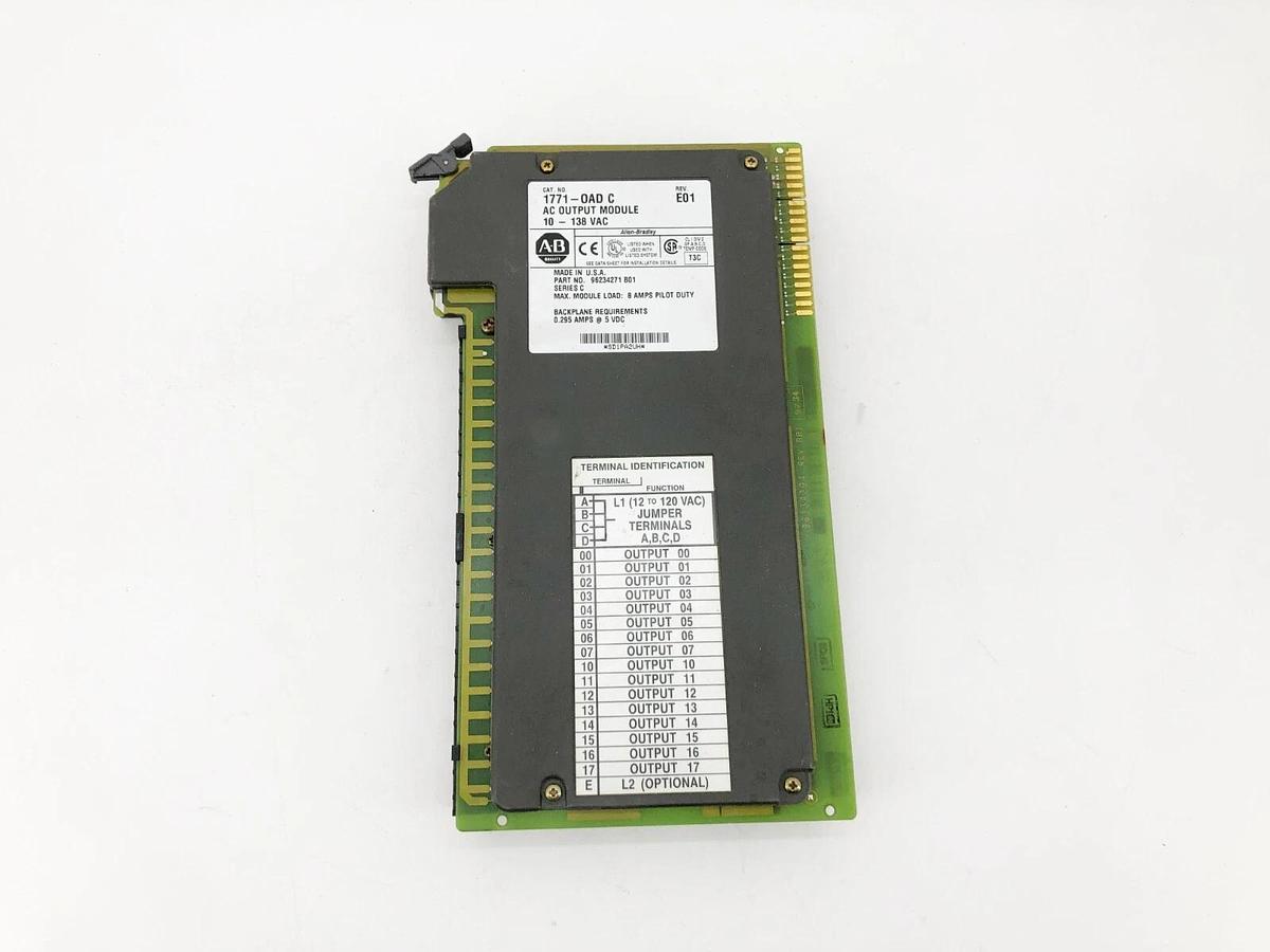 Used Allen Bradley 1771-OAD Ser. C AC Output Module 10-138VAC Rev. E01