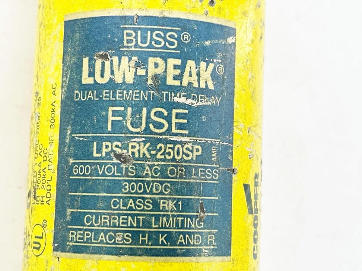 Used Bussmann LPS-RK-250SP Low Peak Class RK1 Fuse 250A 600V