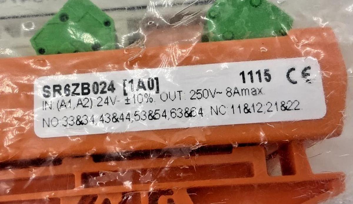 New Schrack SR6ZB024 Safety Relay DIN Rail 8A 250VAC 24VDC 534-9473