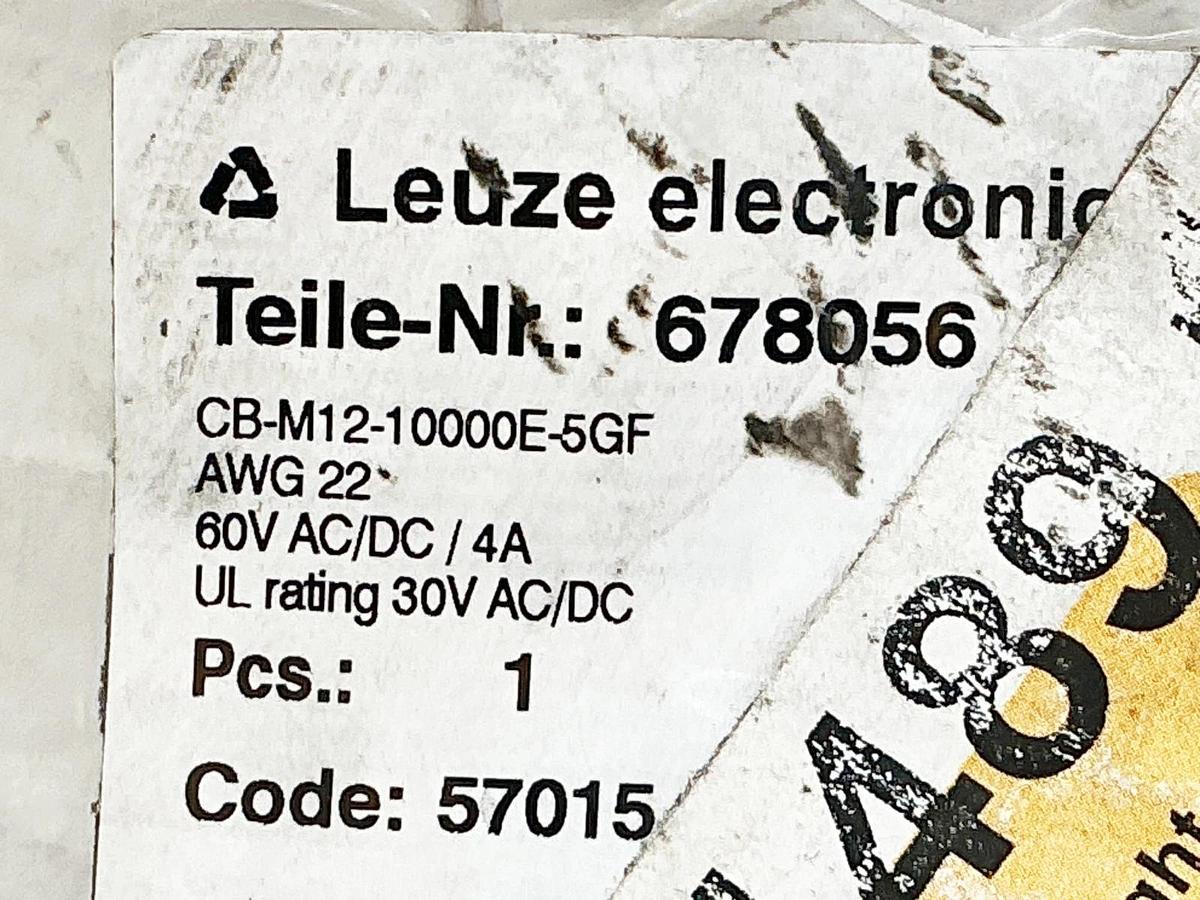 New Leuze Electronic CB-M12-10000E-5GF Connecting Gable 5 Wire 60V 4A 678061