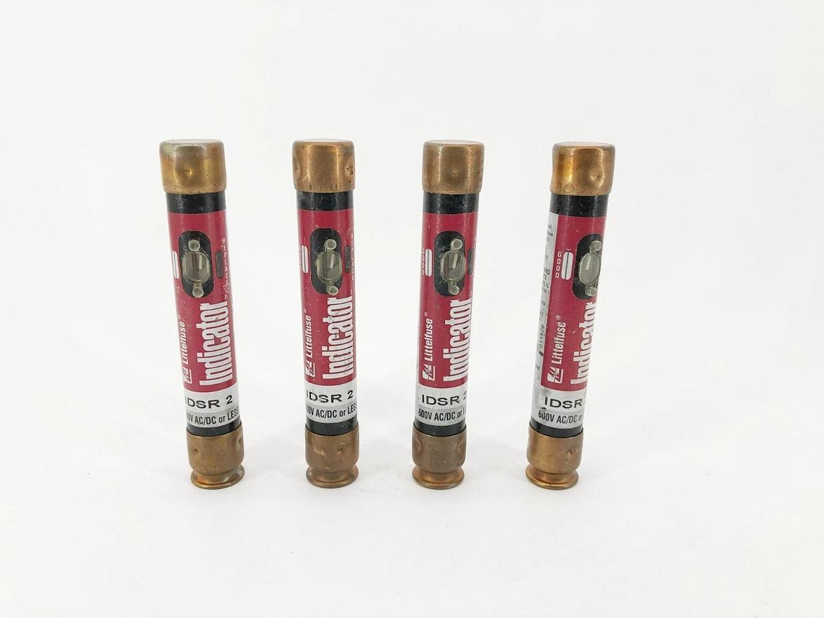 Lot of 4 New Littelfuse IDSR2 Indicator Fuses 600V 2A