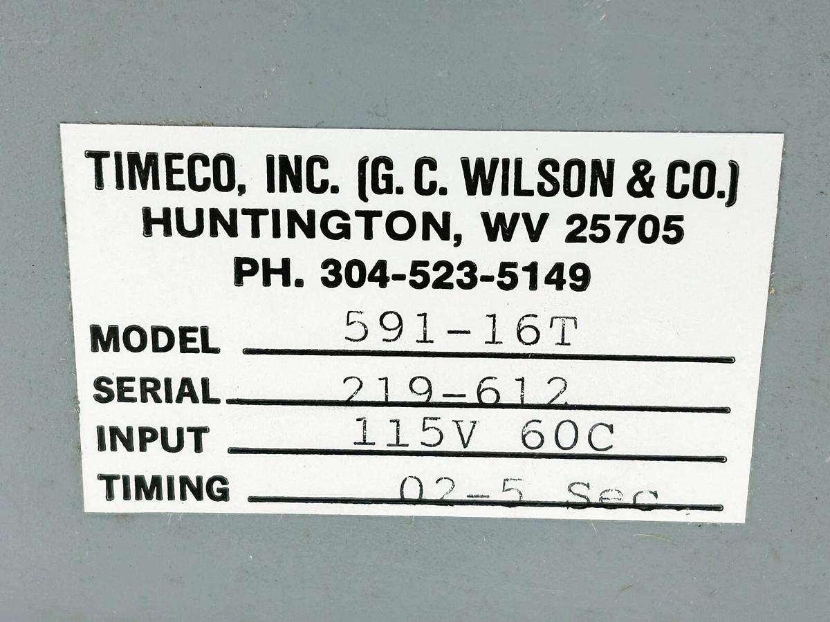 New Timeco 591-16T Time Delay Relay 115V 60C 1-2 Second