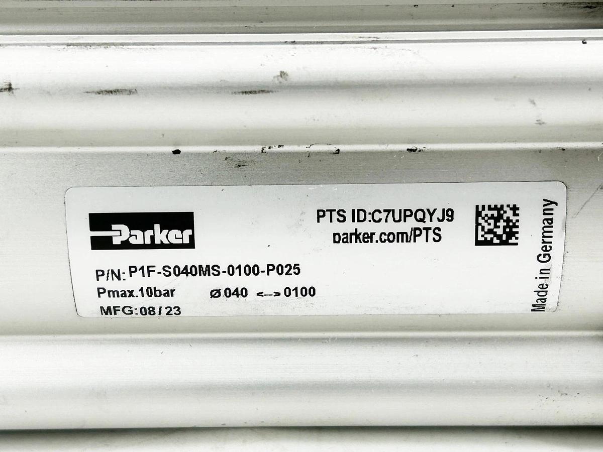 New Parker P1F-S040MS-0100-P025 Pneumatic Cylindr 10Bar PF1 Series - No Box