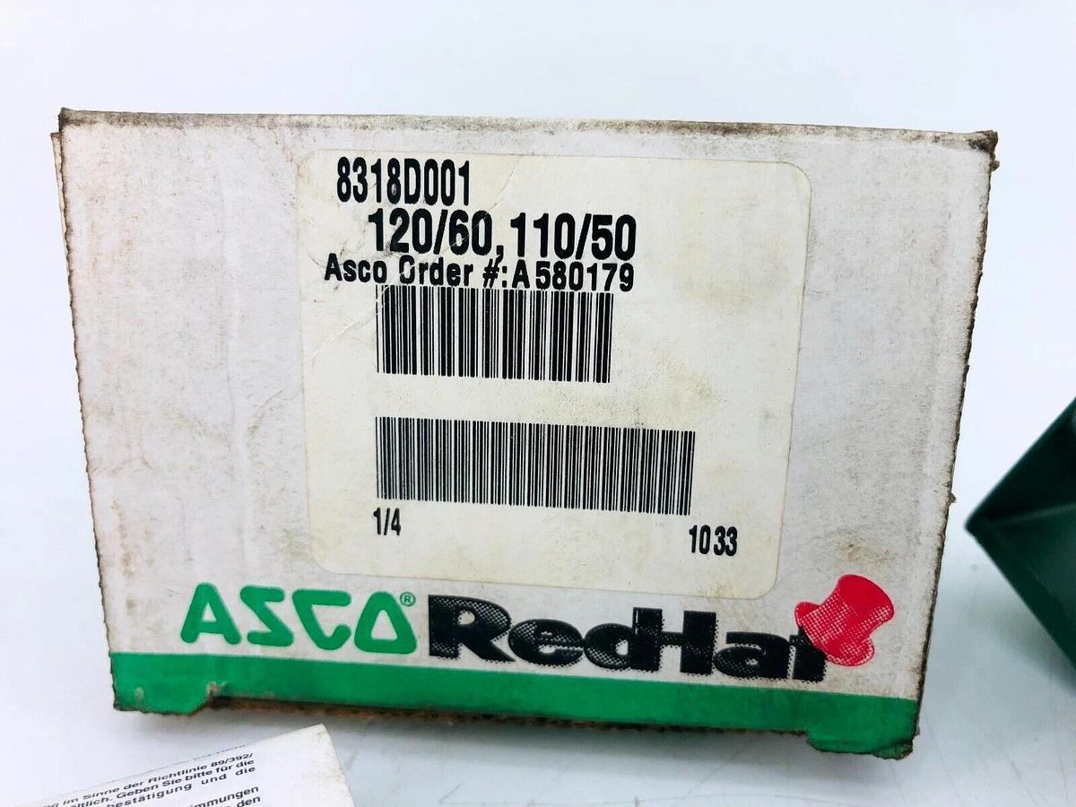 New ASCO 8318D001 Solenoid Valve 1/4 Port 110/120V 50/60Hz