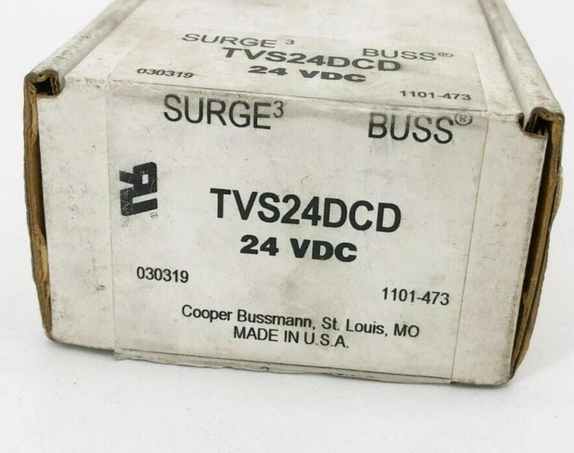 New Bussmann TVS24DCD Surge Suppressor 24VDC 10AWG