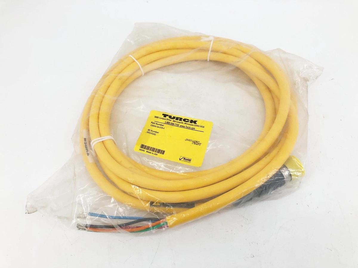 New Turck CSSMV 64-078-4 PowerFast Cordset M23 Straight Male UX14141