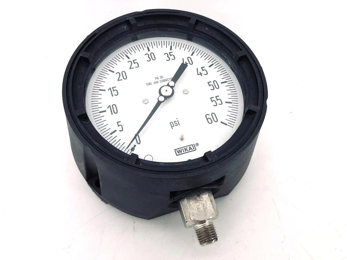 Used WIKA 9834826 Process Gauge 4.5 Dial 1/2 NPT Connection 0 to 60 Psi