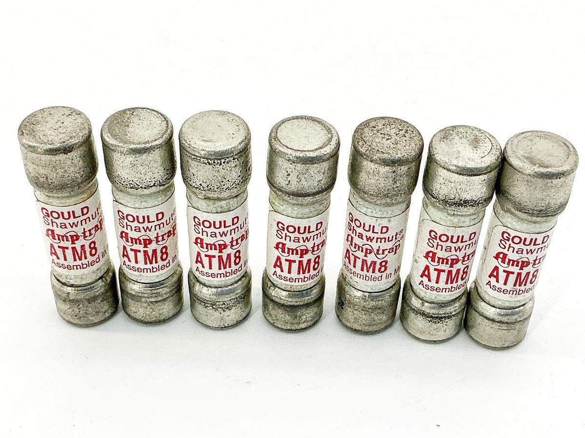 New Lot of 7 Gould Shawmut ATM8 Amp Trap Fuse 8A 600V - No Box