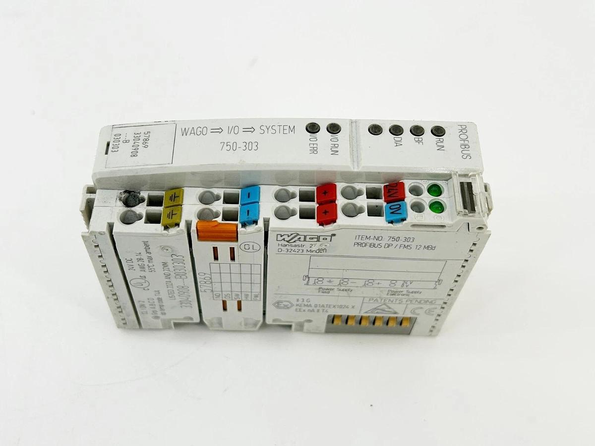 New Wago 750-303 Fieldbus Coupler Module 12MBD Profibus DP IP20 - No Box