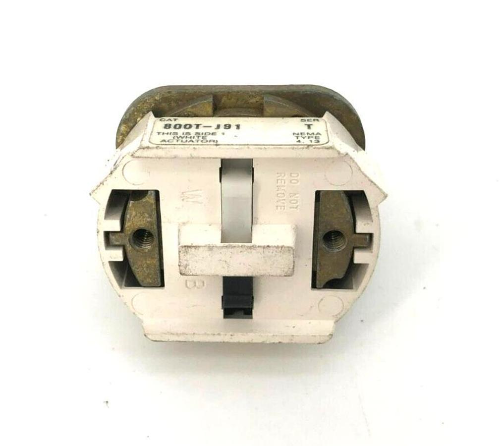 Used Allen Bradley 800T-J91 Ser. T Selector Switch - Missing Knob/ Contact Block
