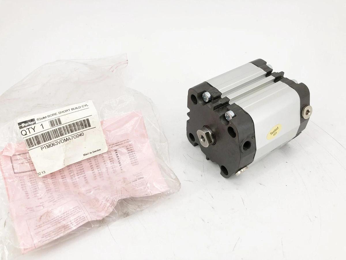 New Parker P1M063VDMA7G040 Short Build Cylinder 63mm Bore 40mm Stroke