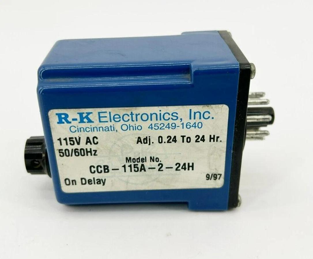 Used R-K Electronics CCB-115A-2-24H Time Delay Relay 115VAC 50/60Hz 0.24-24hr.