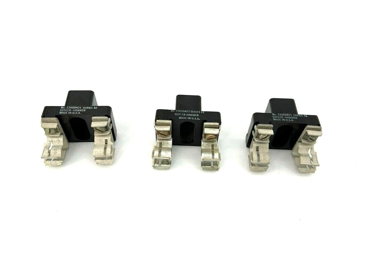 Lot of 3 New Eaton Cutler-Hammer C350BA21 Fuse Blocks, 30A, 250V, 1 Pole