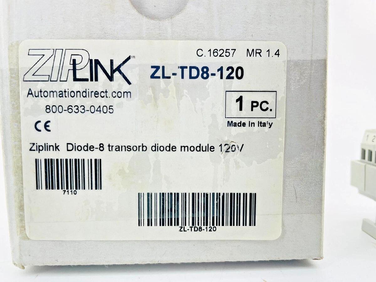 New Automation Direct ZipLink ZL-TD8-120 Diode 8 Transorb Module 120V