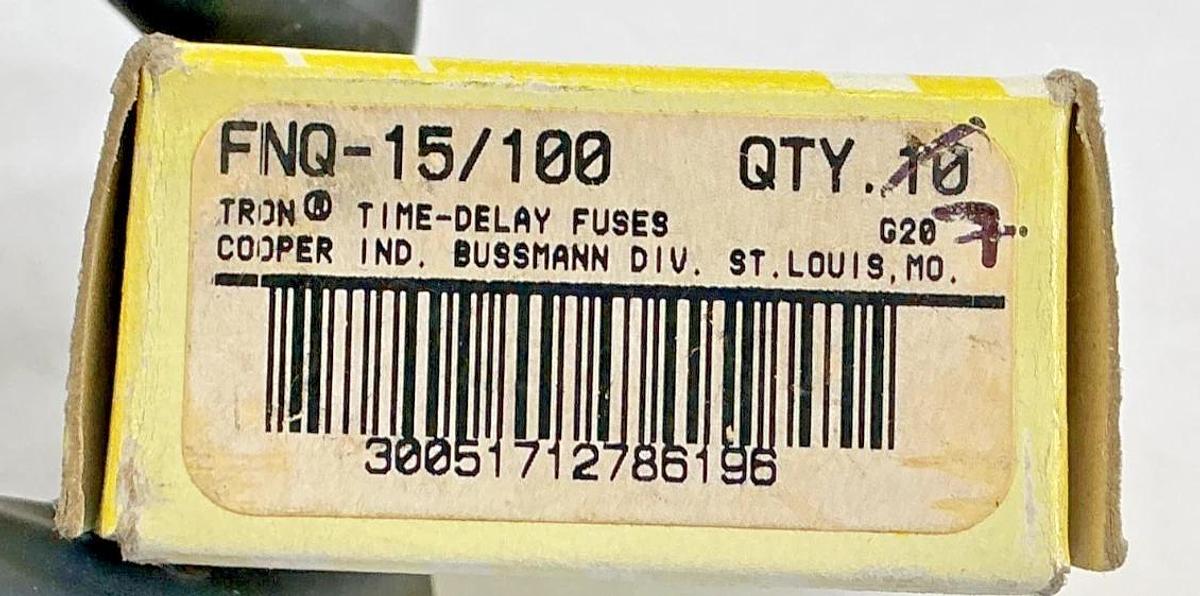 Lot of 7 New Bussmann FNQ-15/100 TRON Time-Delay Fuse 15/100A 500V