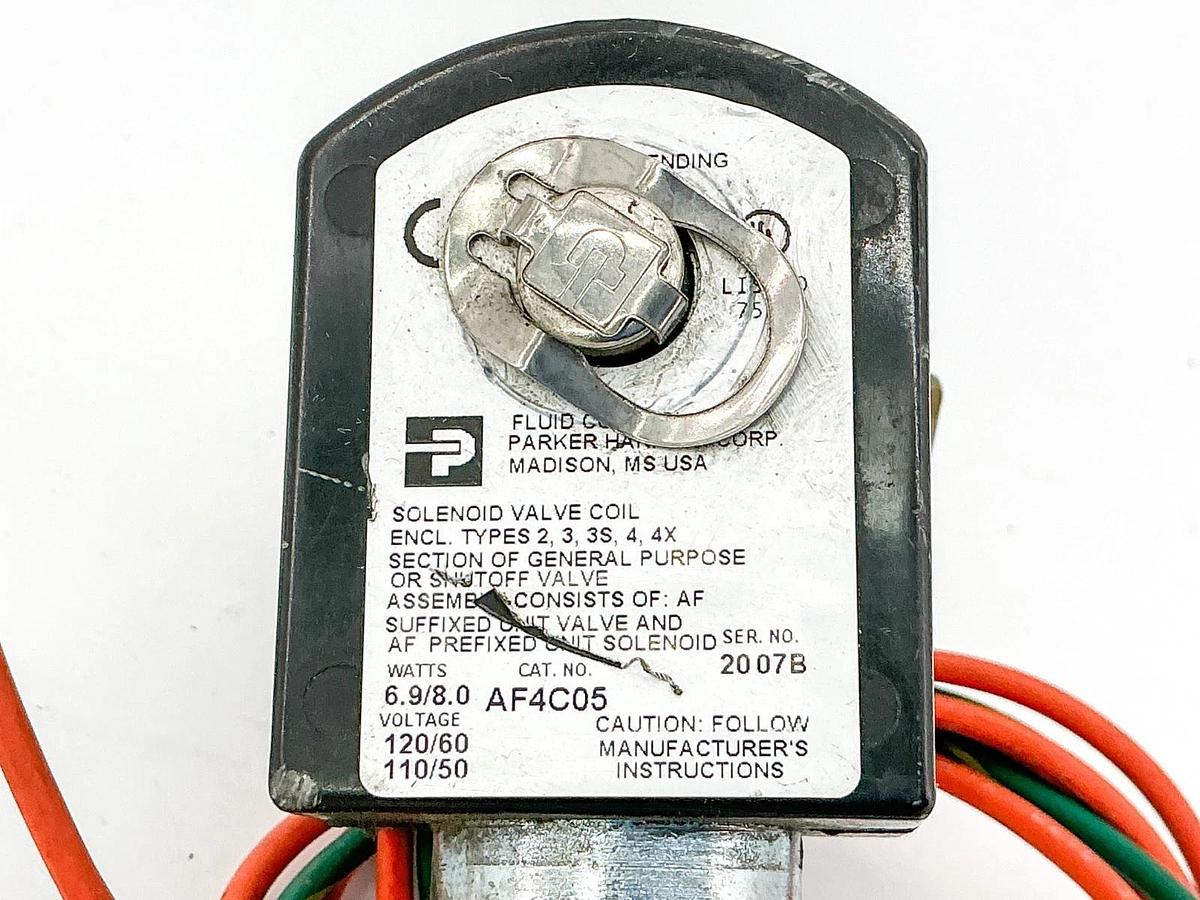 Used Parker AF4C05 Solenoid Valve 110/120V 8W