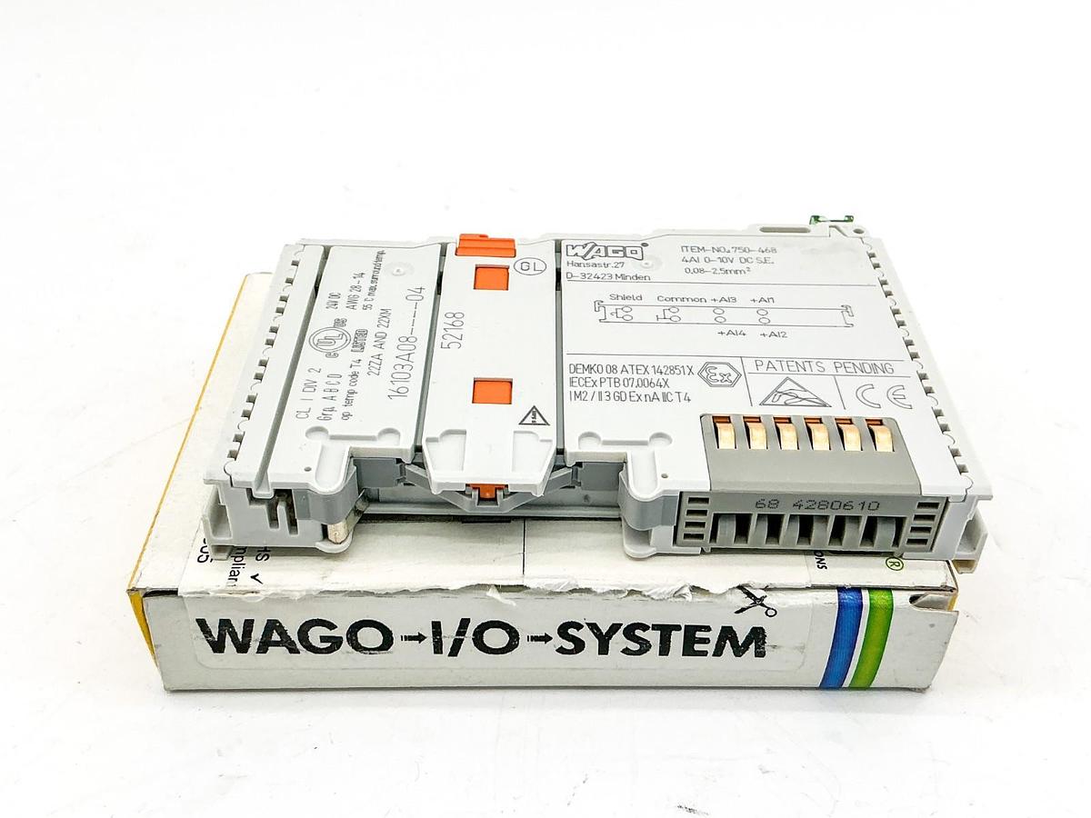 New Wago 750-468 4-Channel Analog Input Module 4AI 0-10VDC 24VDC