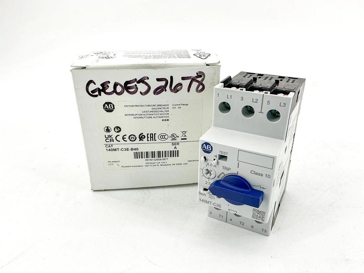 New Allen Bradley 140MT-C3E-B40 Motor Protector Breaker 2.5-4A 690V Ser.A