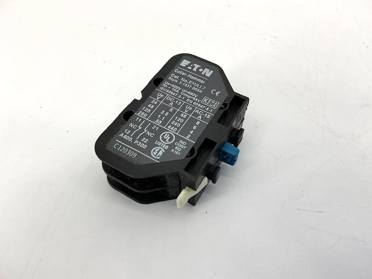 Used Eaton Cutler-Hammer EMA17 Dual Auxiliary Contact Block 2NC 10A 600VAC