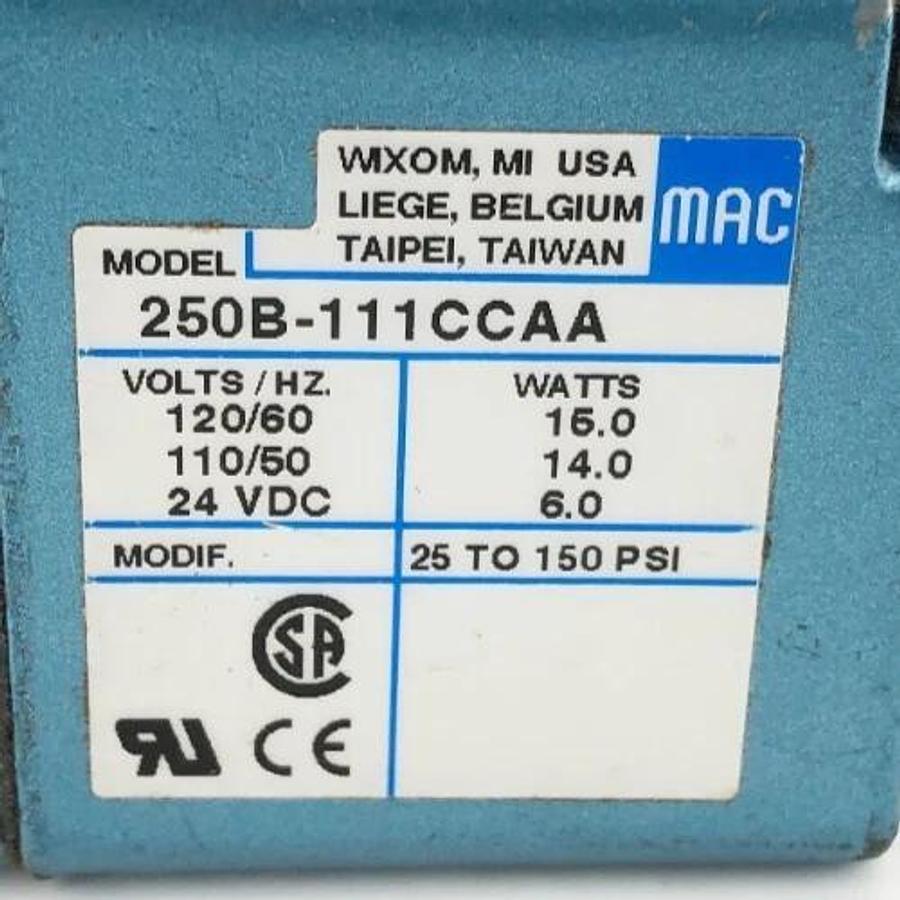 New MAC Valves 250B-111CCAA Solenoid Valve 120/60 110/50 24VDC - No Box