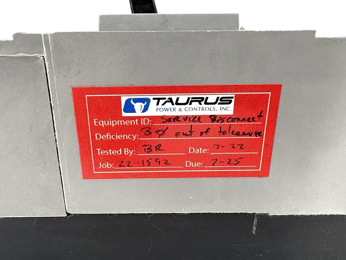 Used Siemens LMD63B800 Circuit Breaker 800A 600V 3P LMD63F800 w/800A Trip Unit